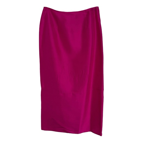 Vintage Silk Maxi Wrap Skirt Size 10 Pink Jones New York 90s - Picture 3 of 9